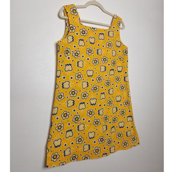 Vintage 60s 70s Handmade Tulip Flower Tunic Boxy Dress Fairy Hippie Groovy - Picture 2 of 7